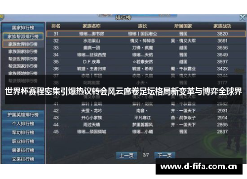 世界杯赛程密集引爆热议转会风云席卷足坛格局新变革与博弈全球界